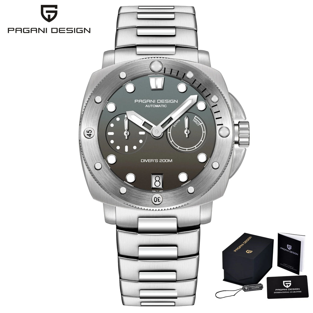 PAGANI Design New Men Automatic Mechanical Watches Diver Watch For Top Brand Luxury 200M Waterproof AR Sapphire Watch for Men