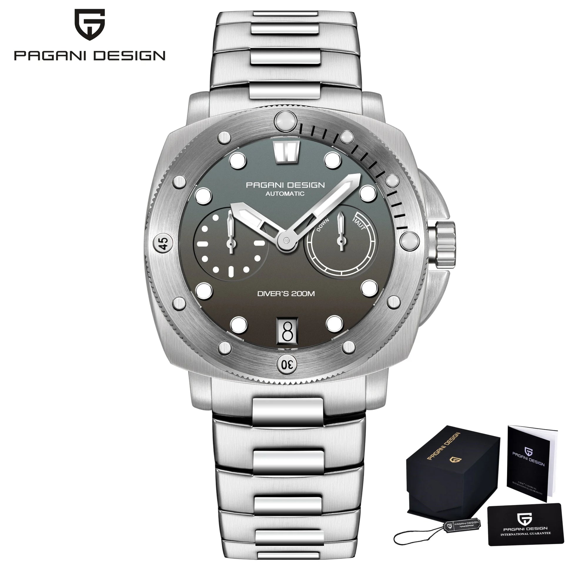 PAGANI Design New Men Automatic Mechanical Watches Diver Watch For Top Brand Luxury 200M Waterproof AR Sapphire Watch for Men