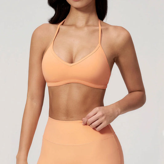 חזיית יוגה Halter Neck עם גב חשוף — ספיגת זעה, Quick-Dry