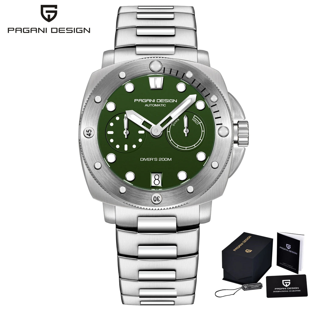 PAGANI Design New Men Automatic Mechanical Watches Diver Watch For Top Brand Luxury 200M Waterproof AR Sapphire Watch for Men