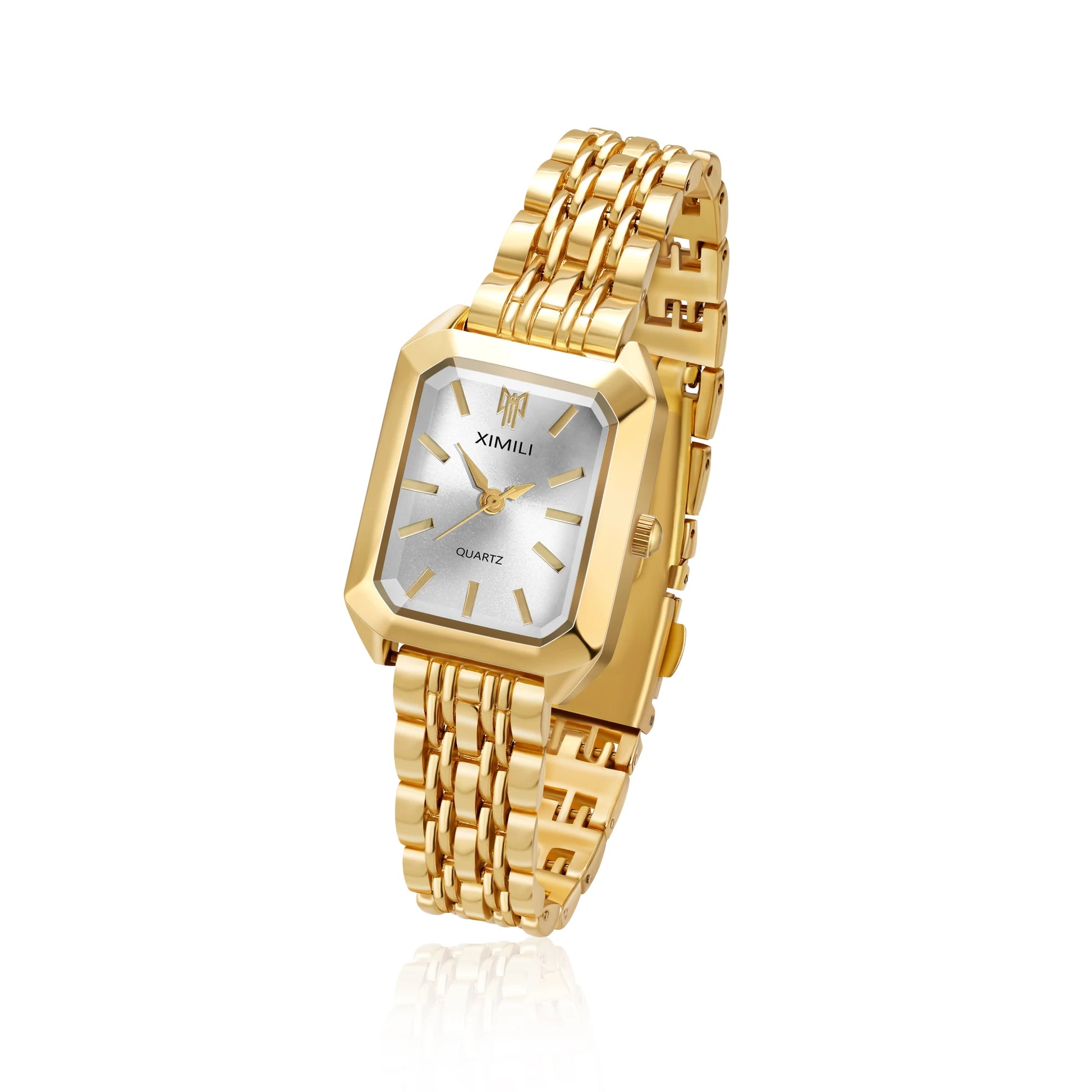 Hot Brand 316L Stainless Steel PVD Gold Color Strap Watch Women Luxury Gift Wristwatch Lady Fashion Simple Square Quartz Watches