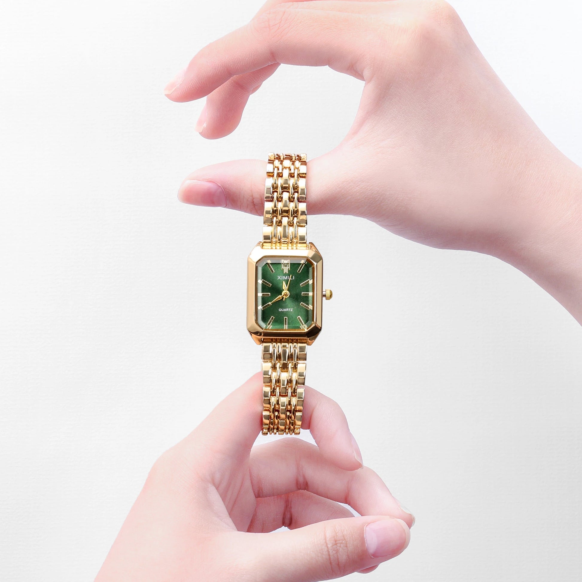 Hot Brand 316L Stainless Steel PVD Gold Color Strap Watch Women Luxury Gift Wristwatch Lady Fashion Simple Square Quartz Watches