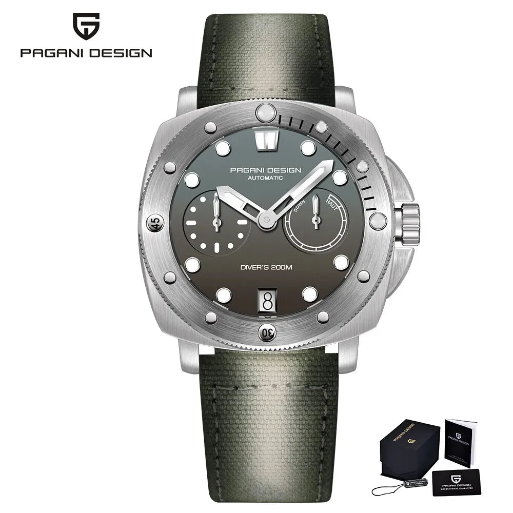 PAGANI Design New Men Automatic Mechanical Watches Diver Watch For Top Brand Luxury 200M Waterproof AR Sapphire Watch for Men
