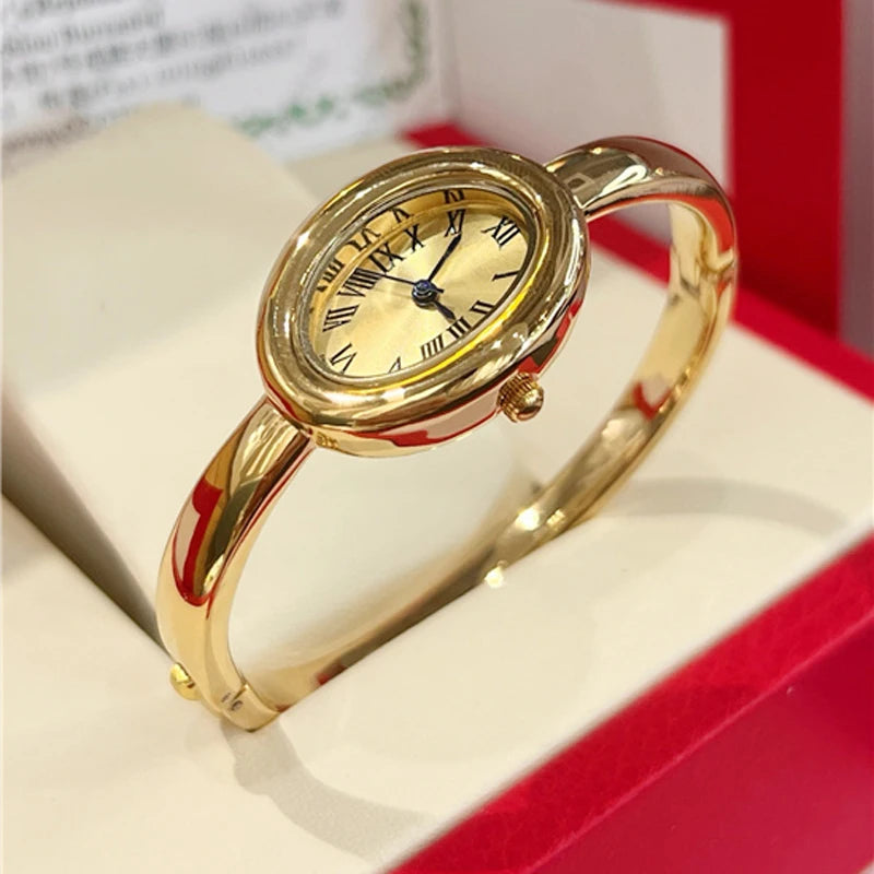 Fashion Brand Wrist Watches Woman Girl Oval Diamond Crystal Bracelet Style Quartz Steel Metal Band Luxury Clock CA192