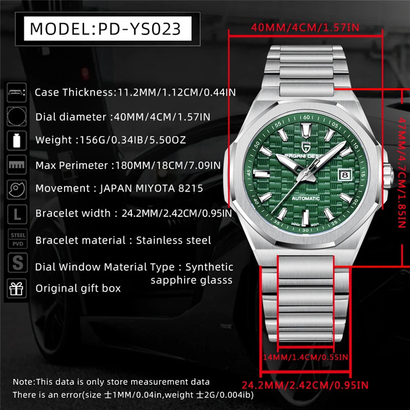 Montre Homme PAGANI DESIGN Mechanical Business Watch for Men Brand Luxury Automatic Wrist Watch Man 100M Waterproof Reloj Hombre