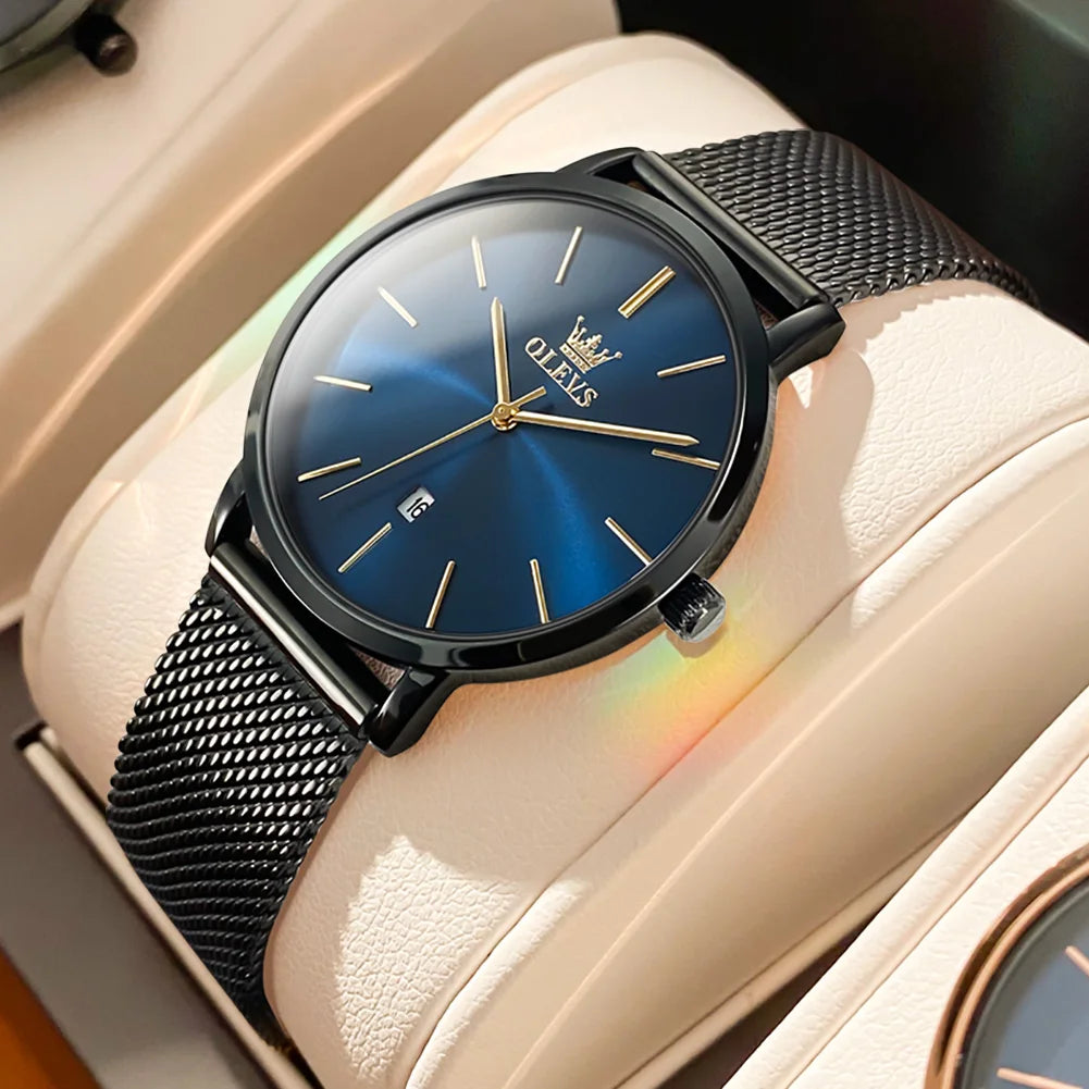 OLEVS Watches For Women Quartz Waterproof Watch Luxury Lady's Watch Stainless Steel Rose Gold Set Gift Box