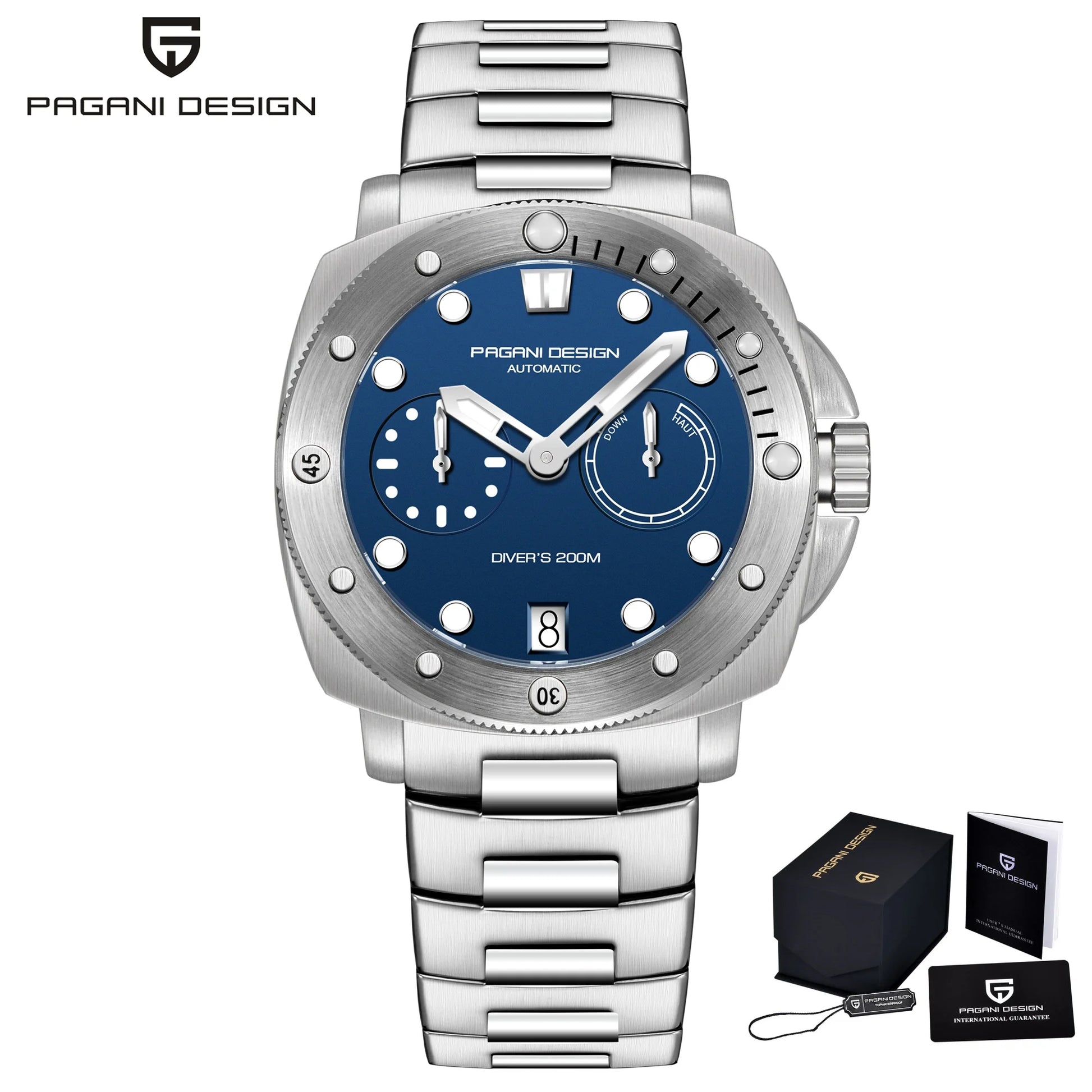 PAGANI Design New Men Automatic Mechanical Watches Diver Watch For Top Brand Luxury 200M Waterproof AR Sapphire Watch for Men
